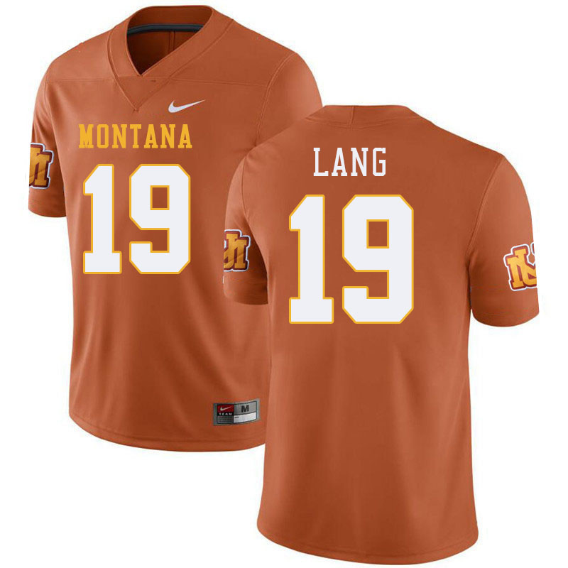 Montana Grizzlies #19 Padraig Lang College Football Jerseys Stitched Sale-Throwback